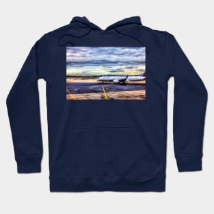 United Airlines And Manhattan Skyline At JFK Airport, New York Hoodie